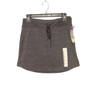 Z by Zobha Gray Knit Skort Drawstring‎ Waist Back Zip Pocket Women's Small NWT